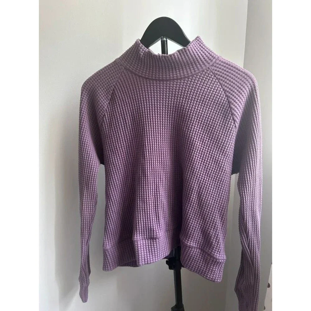 The North Face NWT Chabot Mock Neck Waffle Knit Sweater Midnight Mauve S